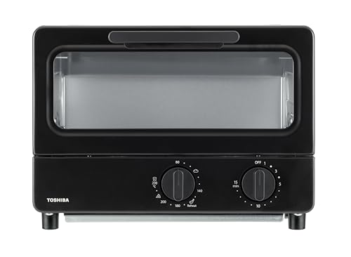 TOSHIBA(東芝) トースター オーブントースター 2枚焼き HTR-PZ3(K) ブラック 温度調節機能付き 受皿付き タイマー15分 1枚目 画像