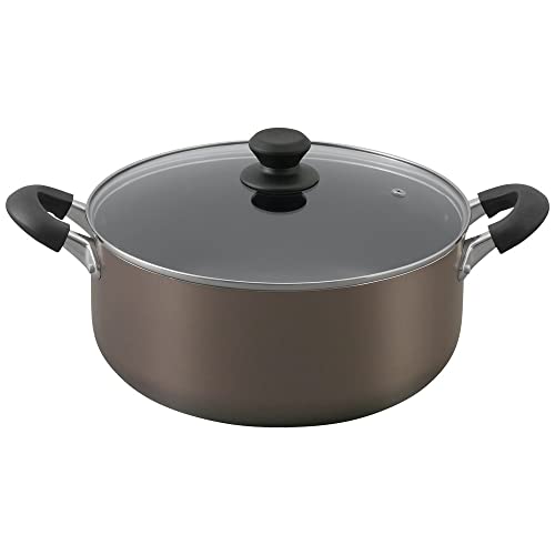 アイリスオーヤマ 鍋 28cm ガス火/IH対応 蓋付き ダイヤモンドコート 長持ち こびりつきにくい お手入れ簡単 DIS-P28 ブラウン 1枚目 画像