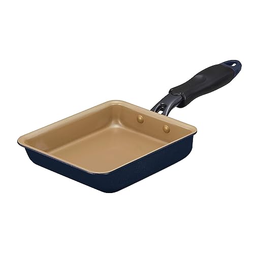 エバークック 卵焼き 13×18㎝ オール熱源対応(IH対応) 【500日保証】 こげつきにくいフライパン PFOA PFOS フリー ネイビー ドウシシャ 1枚目 画像