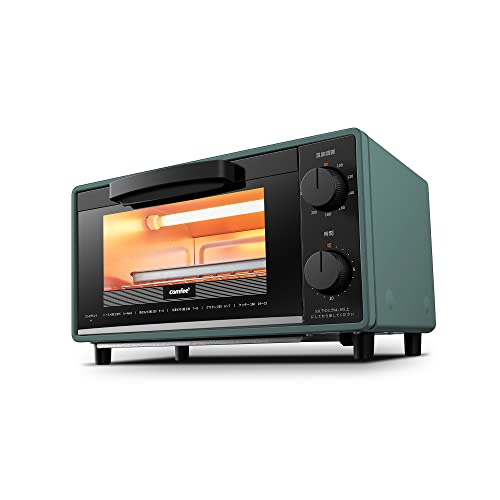 COMFEE' オーブントースター 8L トースター 2枚焼き タイマー設定 80-230℃まで 温度調節 1000W 上下高火力 コンパクト設計 お手入れ簡単 トレー付き CF-CD083 フォレストグリーン【1年メーカー保証】 1枚目 画像