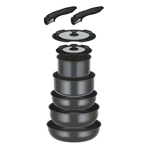 【Amazon.co.jp 限定】サーモス デュラブルシリーズ 取っ手のとれるフライパン9点セットDA IH対応 グレー KSD-9A GY 1枚目 画像