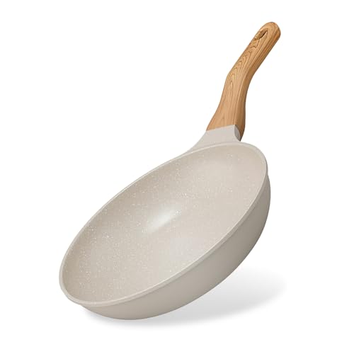 アイリスオーヤマ フライパン 24cm IH・ガス火両用 ナチュかるフライパン 軽量 食材がくっつきにくいフッ素コーティング 内側は上品なマーブル模様 SNS映えフライパン グレイッシュモカ NTL-F24MO 1枚目 画像