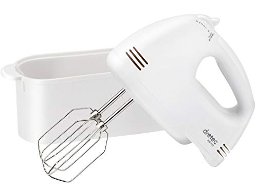 ドリテック(dretec) 740gの軽量で疲れにくいハンドミキサー スピード5段階切替/電源コード、ビーターが収納できるケース付き HM-703WT(ホワイト) 1枚目 画像