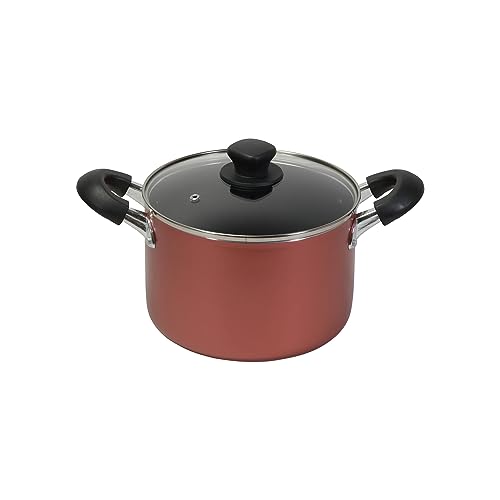 パール金属 鍋 両手鍋 寸胴鍋 20cm 深型 ガラス蓋付 IH対応 ふっ素加工 パスタ カレー 煮込 旨味 HB-6970 1枚目 画像