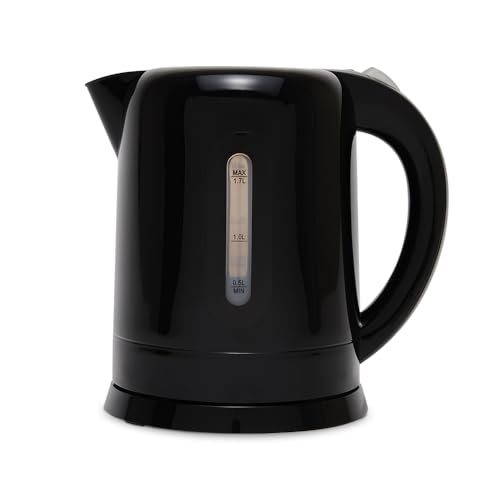 ヒロコーポレーション 1.7L たっぷり大容量 空焚き防止機能 中身が見やすい 自動 スイッチOFF お手入れ簡単 KTK-017 ブラック 1枚目 画像