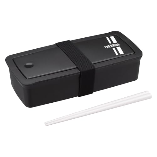 サーモス 弁当箱 フレッシュランチボックス ハシ付き 700ml ブラックシルバー DJS-701 BKSL 1枚目 画像