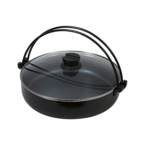 パール金属 鍋 すきやき鍋 30cm ガラス蓋付 ふっ素加工 IH対応 おうち御膳 HB-5859 1枚目 画像