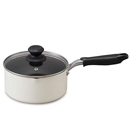 アイリスオーヤマ 片手鍋 18㎝ 鍋 蓋つき ガス火/IH対応 ガラス蓋付き ダイヤモンドコート 長持ち こびりつきにくい お手入れ簡単 ホワイト DIS-P18 1枚目 画像