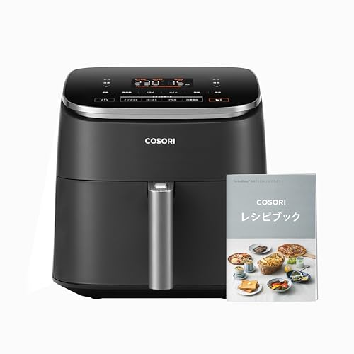 COSORI コソリ ノンフライヤー 6L大容量 家庭用 エアフライヤー DCモーター 高速 最高温230℃ タイマー air fryer 発酵 揚げ物 ポテト 専用レシピ付き ブラック CAF-DC601 1枚目 画像