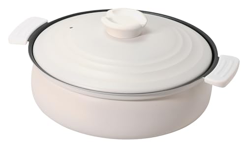 パール金属 軽量 土鍋風卓上鍋 26cm IH対応 ふっ素加工 ホワイト HC-462 1枚目 画像