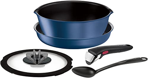 【オンライン限定】 ティファール 取っ手のとれる 鍋 フライパンセット 5点セット IH ガス火対応 炒めるのに便利なスプーン付き PFOAなどの有害物質不使用 「インジニオ・ネオ IHブルーマーキーズ・アンリミテッド」 こびりつきにくさ長持ち ブルー L77995 1枚目 画像
