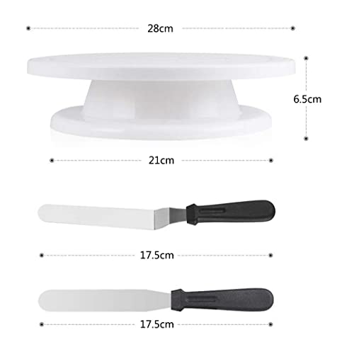 ケーキ 回転台 ケーキ 台 絞り口金セット 21個セット 絞り袋 絞り口金 ケーキ作り用 ターンテーブル ベーキング ツール デコレーション用 ケーキスタンド 目盛り PPプラスチック 滑り止め 最後 画像