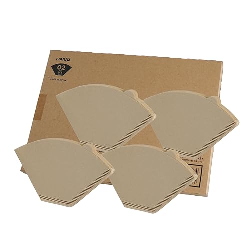 HARIO(ハリオ) 台形 コーヒーフィルター 1~4杯用 160枚入り 40枚×4個セット 日本製 FSC認証製品 ペーパー 02 M みさらし PEF-02-40M-4S-AZ+ 1枚目 画像