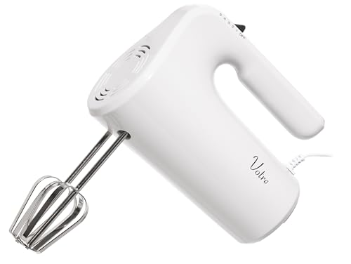 [山善] 電動 ハンドミキサー 泡立て器 ミキサー ホイッパー 小型 生クリーム メレンゲ 速度調節5段階 食洗機対応 Votre 収納ケース付き ホワイト YHMA-S90(W) 1枚目 画像