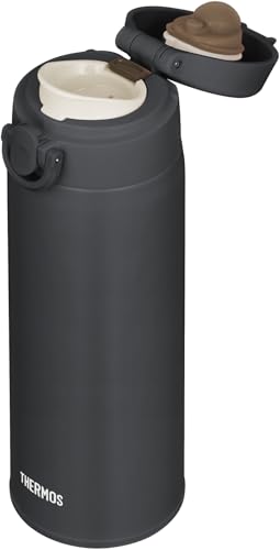 【Amazon.co.jp 限定】サーモス 水筒 真空断熱ケータイマグ 500ml ダークグレー 飲み口外せてお手入れ簡単 超軽量コンパクトタイプ ワンタッチオープン ステンレス ボトル 保温保冷 JOF-500 DGY 最後 画像