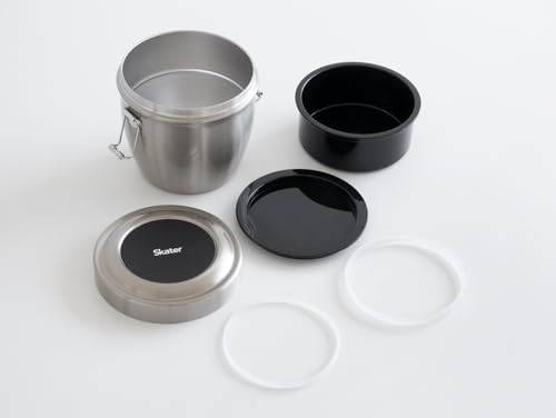 スケーター(Skater) 保温弁当箱 丼型 2段 800ml 大容量 男性 ステンレス ランチジャー 保温保冷 真空断熱構造 ベーシック STLBD8AG-A 中間 画像