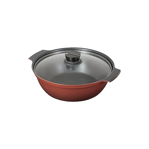 パール金属 鍋 卓上鍋 26cm ガラス蓋付 IH対応 ふっ素加工 4~6人用 旨味 HB-6965 1枚目 画像