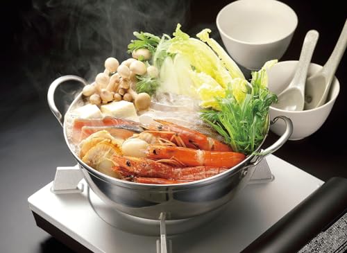 カクセー(Kakusee) 卓上鍋 22cm 2~4人用 両手鍋 ガスコンロ HI対応 軽量 ガラス蓋 ステンレス製 サビにくい 四季彩 しきさい FSC-06 シルバー 最後 画像