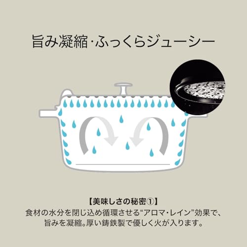 【最大30日間お試し対象】　staub ストウブ 「 ピコ ココット ラウンド グレー 20cm 」 両手 鋳物 ホーロー 鍋 IH対応 【日本正規販売品】 La Cocotte Round 40509-304 中間 画像