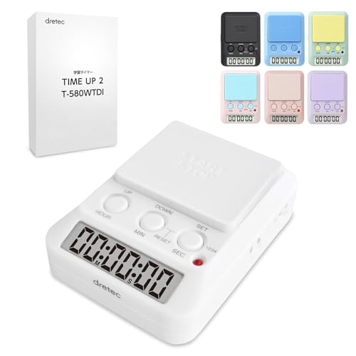 dretec(ドリテック) 勉強タイマー タイムアップ2 消音 T-580WTDI ホワイト 1枚目 画像