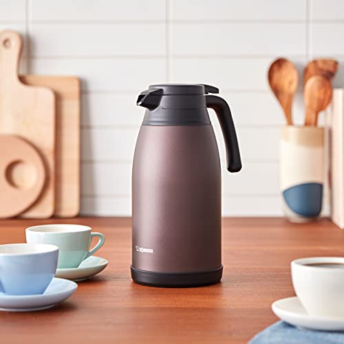 象印マホービン ステンレスポット 1.9L ポット 卓上 広口約6.5cm ステンレス真空2重まほうびん 保温・保冷 ブラウン SH-RA19-TA 最後 画像