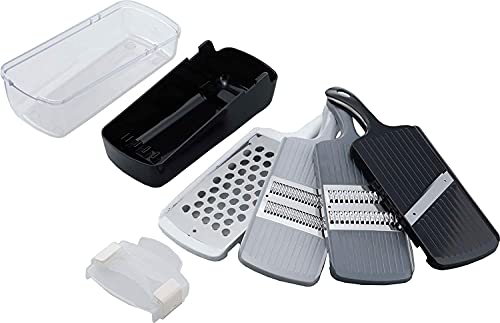 下村企販 [越匠] 切れ味鋭い4種の スライサーセット 【日本製】 時短調理できる両刃仕様 2種類のおろしが作れる コンパクト収納 スライス/千切り/細千切り/おろし 野菜カッター 燕三条 40441 ギフト 贈り物 プレゼント 1枚目 画像