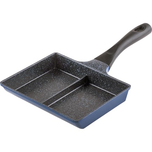 和平フレイズ お弁当 2品同時に調理 仕切りフライパン 15×19cm 2面フライパン IH対応 ガス 時短 PFOAフリー ふっ素樹脂加工 ひるもぐ RB-1296 1枚目 画像