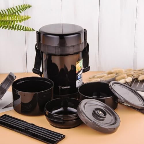 象印マホービン お弁当 約1.6合 お茶わん約4杯分 特盛サイズ ステンレスランチジャー お・べ・ん・と 電子レンジ対応 ネイビー SL-XE20-AD 中間 画像