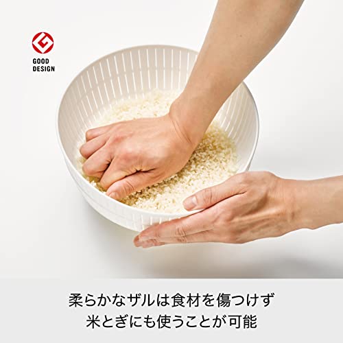 ライクイット (like-it) ざる ボウル 樹脂製 Colander&Bowl 米とぎにも使える ザルとボール Ф22.7×高10.4cm ボウル:Ф23.7×高10.7cm ブラック 日本製 水切り 湯切り可能 3.2L 最後 画像