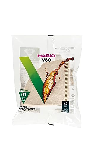 HARIO (ハリオ) V60 用 ペーパーフィルター 01M 1~2杯用 100枚入り みさらし VCF-01-100M 1枚目 画像