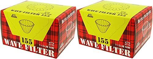 カリタ(Kalita) コーヒーフィルター ウェーブシリーズ ホワイト 1~2人用 50枚入り×2個セット KWF-155#22211 1枚目 画像