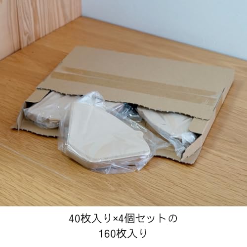 HARIO(ハリオ) 台形 コーヒーフィルター 1~4杯用 160枚入り 40枚×4個セット 日本製 FSC認証製品 ペーパー 02 M みさらし PEF-02-40M-4S-AZ+ 中間 画像
