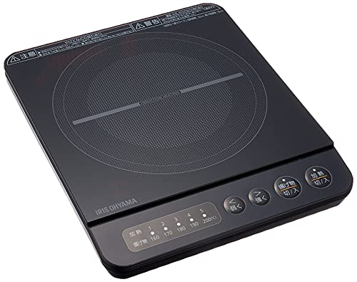 アイリスオーヤマ クッキングヒーター IHコンロ 1000W 卓上 小型 5段階火力調整 揚げ物 デザイン 簡単お手入れ 1口 IHクッキングヒーター 一人暮らし 二人暮らし 買い足し 家庭用 IHK-T38-B ブラック 1枚目 画像