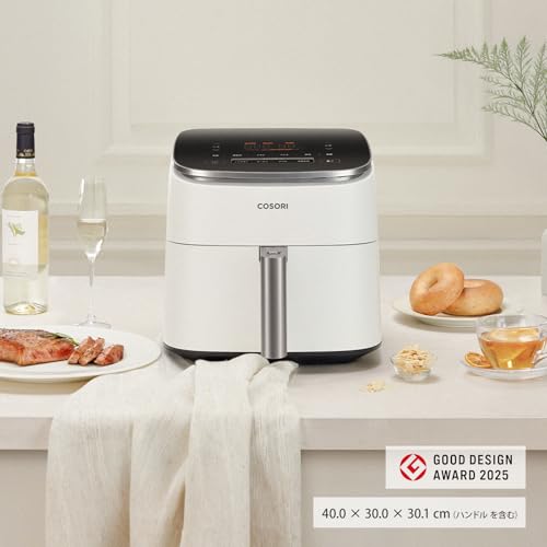 COSORI ノンフライヤー 6L大容量 家庭用 エアフライヤー DCモーター 高速 最高温230℃ タイマーair fryer 発酵 コソリ 揚げ物 ポテト 専用レシピ付き ホワイト CAF-DC601-WJP 最後 画像