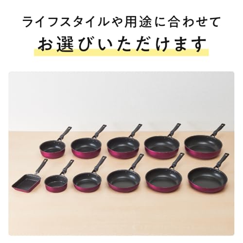 サーモス デュラブルシリーズ 玉子焼きフライパン 13cm レッド ガス火・IH対応 焦げつきにくい 耐久性コーティング PFOA PFOS不使用 KFM-013E R 中間 画像