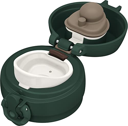 【Amazon.co.jp 限定】サーモス 水筒 真空断熱ケータイマグ 0.35L ダークグリーン 飲み口外せてお手入れ簡単 軽量タイプ ワンタッチオープン ステンレス ボトル 保温保冷 JNL-355 DG 中間 画像