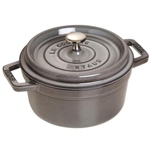 【最大30日間お試し対象】 ストウブ(Staub) 「 ピコ ココット ラウンド グレー 22cm 」 両手 鋳物 ホーロー 鍋 IH対応 【シリアルナンバー付き日本正規販売品】 La Cocotte Round 40509-307 1枚目 画像
