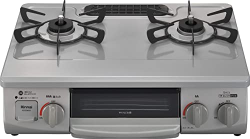 リンナイ ガステーブル ガスコンロ プロパンガスLPG用 幅約56cm 片面焼きグリル 左強火力 KG35NGRL/LP スカイグレー 1枚目 画像