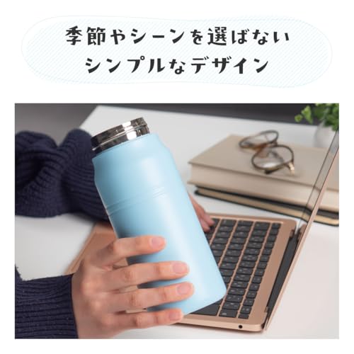 アトラス 水筒 500ml 保冷 保温 真空断熱 ステンレス マグボトル 軽量 直飲み 洗いやすい アウトドア WENS ウェンズ 530ml スイカ 赤 レッド 白湯 AWPB-501SUI 中間 画像