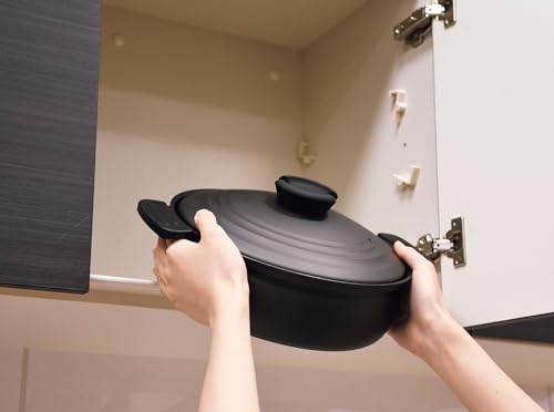 パール金属 軽量 土鍋風卓上鍋 26cm IH対応 ふっ素加工 ブラック HC-466 中間 画像