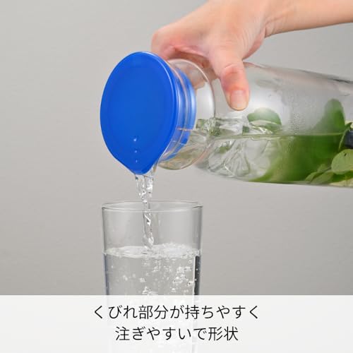 HARIO(ハリオ) 耐熱フリーポット マイン 冷水筒 2本セット 実用容量1200ml 透明 ブルー 耐熱ガラス製 熱湯・食洗器OK 麦茶ポット 日本製 FPM-2012-TBU 最後 画像