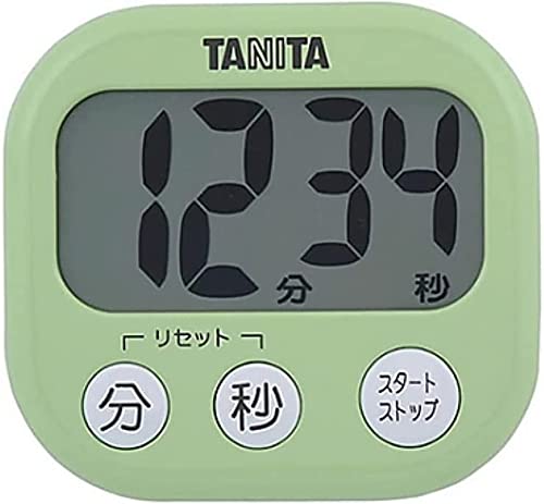 タニタ tanita キッチン 勉強 学習 タイマー 大画面 大音量 100分 マグネット スタンド付き グリーン でか見えタイマー TD-384 GR 1枚目 画像