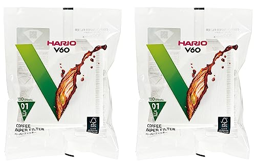 HARIO(ハリオ) V60ペーパーフィルター 白 1-2杯用 日本製 VCF-01-100W100枚入り 2個セット 1枚目 画像