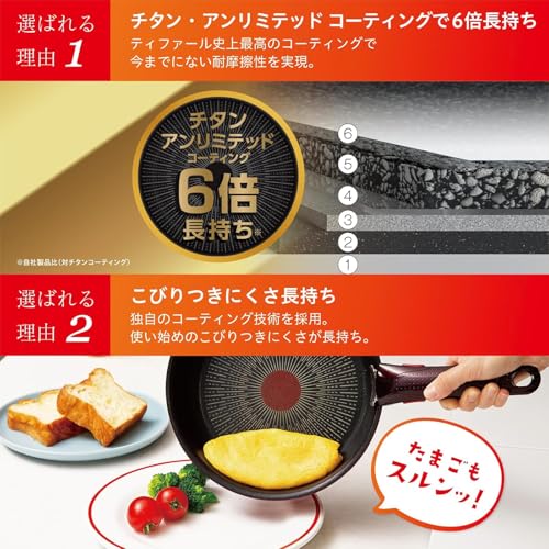 ティファール 取っ手のとれる 炒め鍋 26cm 深型 中華鍋 IH ガス火対応 PFOAなどの有害物質不使用 「インジニオ･ネオ IHルージュ･アンリミテッド ウォックパン」 こびりつきにくさ長持ち レッド L38377 中間 画像