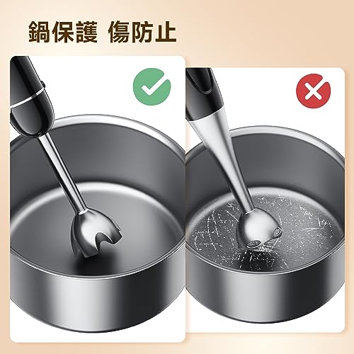 Turelar ハンドブレンダー 電動 ハンドミキサー 15000回/分 離乳食 お祝い ギフト 氷も砕ける フードプロセッサー 電動泡立て器 スリム コンパクト アタッチメント(つぶす・混ぜる・切る・刻む・泡立て) 中間 画像