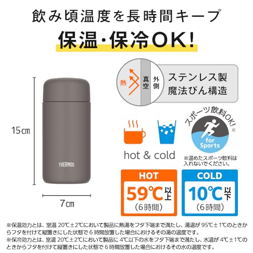 【食洗機対応モデル】サーモス 真空断熱ケータイマグ 350ml フォギーブラウン セラミック加工 撥水性 お手入れ簡単 汚れが落ちやすく乾きやすい JPB-350 FOBW 中間 画像