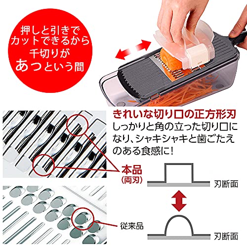 下村企販 [越匠] 切れ味鋭い4種の スライサーセット 【日本製】 時短調理できる両刃仕様 2種類のおろしが作れる コンパクト収納 スライス/千切り/細千切り/おろし 野菜カッター 燕三条 40441 ギフト 贈り物 プレゼント 中間 画像