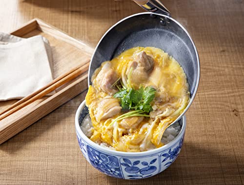 谷口金属 自宅でおいしいどんぶりが作れる 親子鍋 17cm IH ガス火対応 フッ素加工 こびりつきにくい PFOS PFOA フリー 親子丼 かつ丼 メルフィル 最後 画像