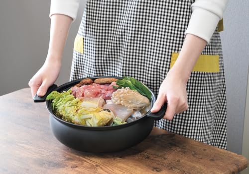 パール金属 軽量 土鍋風卓上鍋 26cm IH対応 ふっ素加工 ブラック HC-466 中間 画像