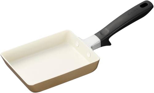 京セラ セラブリッド PFAS 鉛 カドミウム フッ素 不使用 セラミック 加工 玉子焼き器 13×18cm IH ガス 対応 焦げ付きにくい 油使用 中火以下 ベージュ CF-EC-WBG 1枚目 画像